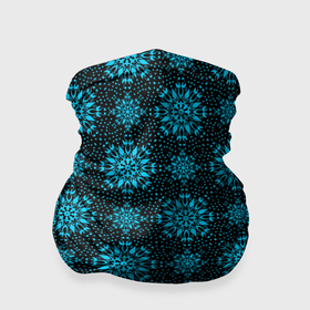 Бандана-труба 3D с принтом Паттерн тёмно бирюзовый абстрактные цветы в Санкт-Петербурге, 100% полиэстер, ткань с особыми свойствами — Activecool | плотность 150‒180 г/м2; хорошо тянется, но сохраняет форму | Тематика изображения на принте: 
