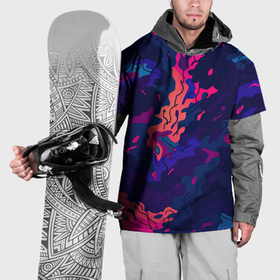 Накидка на куртку 3D с принтом Яркая абстракция в стиле камуфляжа в Курске, 100% полиэстер |  | 