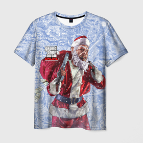 Мужская футболка 3D с принтом GTA online   Новый год в Екатеринбурге, 100% полиэфир | прямой крой, круглый вырез горловины, длина до линии бедер | 