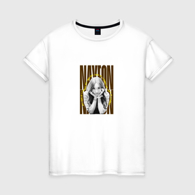 Женская футболка хлопок с принтом Nayeon Twice в Санкт-Петербурге, 100% хлопок | прямой крой, круглый вырез горловины, длина до линии бедер, слегка спущенное плечо | 
