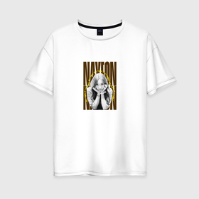 Женская футболка хлопок Oversize с принтом Nayeon Twice в Санкт-Петербурге, 100% хлопок | свободный крой, круглый ворот, спущенный рукав, длина до линии бедер
 | 