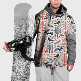 Накидка на куртку 3D с принтом Лесной орнамент в Курске, 100% полиэстер |  | 