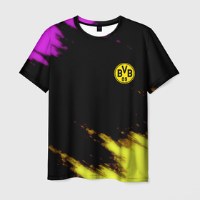 Мужская футболка 3D с принтом Borussia Dortmund sport , 100% полиэфир | прямой крой, круглый вырез горловины, длина до линии бедер | 