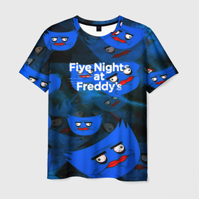 Мужская футболка 3D с принтом Huggy Wuggy x Five Nights at Freddys в Новосибирске, 100% полиэфир | прямой крой, круглый вырез горловины, длина до линии бедер | 
