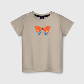 Детская футболка хлопок с принтом Цветная бабочка в Екатеринбурге, 100% хлопок | круглый вырез горловины, полуприлегающий силуэт, длина до линии бедер | 