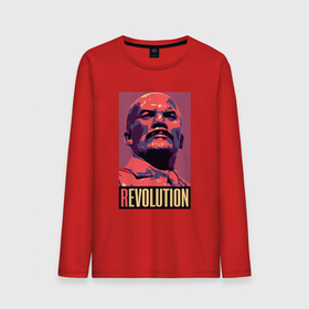 Мужской лонгслив хлопок с принтом Lenin revolution в Белгороде, 100% хлопок |  | 