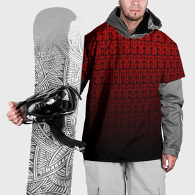 Накидка на куртку 3D с принтом Красно чёрный ажурный градиент в Тюмени, 100% полиэстер |  | 