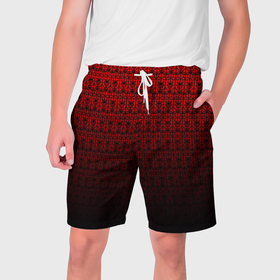 Мужские шорты 3D с принтом Красно чёрный ажурный градиент в Белгороде,  полиэстер 100% | прямой крой, два кармана без застежек по бокам. Мягкая трикотажная резинка на поясе, внутри которой широкие завязки. Длина чуть выше колен | 