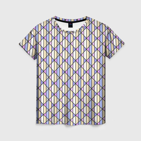 Женская футболка 3D с принтом Геометрический светло сиреневый , 100% полиэфир ( синтетическое хлопкоподобное полотно) | прямой крой, круглый вырез горловины, длина до линии бедер | Тематика изображения на принте: 