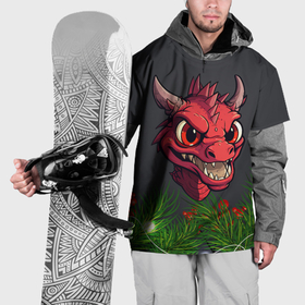 Накидка на куртку 3D с принтом Голова злого дракона 2024 в Екатеринбурге, 100% полиэстер |  | 