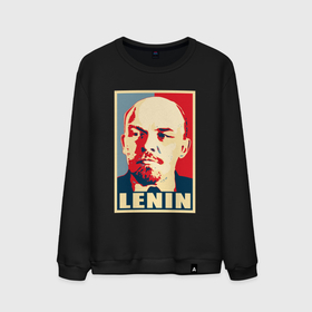 Мужской свитшот хлопок с принтом Владимир Ильич  Ленин , 100% хлопок |  | Тематика изображения на принте: 