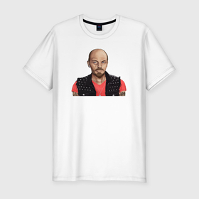 Мужская футболка хлопок Slim с принтом Ленин рокер панк в Курске, 92% хлопок, 8% лайкра | приталенный силуэт, круглый вырез ворота, длина до линии бедра, короткий рукав | Тематика изображения на принте: 