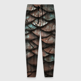 Мужские брюки 3D с принтом Шкура медного дракона , 100% полиэстер | манжеты по низу, эластичный пояс регулируется шнурком, по бокам два кармана без застежек, внутренняя часть кармана из мелкой сетки | 