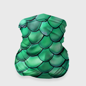 Бандана-труба 3D с принтом Шкура зеленого дракона в Новосибирске, 100% полиэстер, ткань с особыми свойствами — Activecool | плотность 150‒180 г/м2; хорошо тянется, но сохраняет форму | 