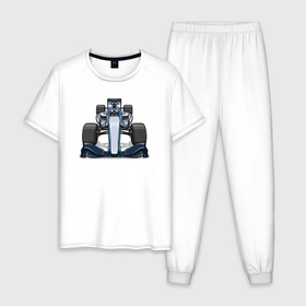 Мужская пижама хлопок с принтом Formula 1 Martini в Белгороде, 100% хлопок | брюки и футболка прямого кроя, без карманов, на брюках мягкая резинка на поясе и по низу штанин
 | 