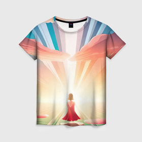 Женская футболка 3D с принтом Внутреннее спокойствие в Петрозаводске, 100% полиэфир ( синтетическое хлопкоподобное полотно) | прямой крой, круглый вырез горловины, длина до линии бедер | 