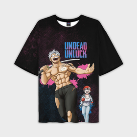 Мужская футболка oversize 3D с принтом Undead Unluck   Fuuko and Andy ,  |  | 