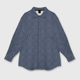 Мужская рубашка oversize 3D с принтом Серо синий геометричные линии в Петрозаводске,  |  | Тематика изображения на принте: 