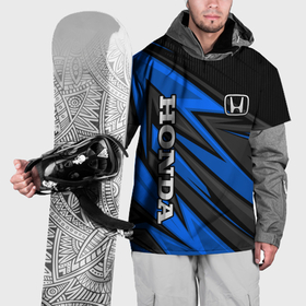 Накидка на куртку 3D с принтом Honda motors   синяя спортивная абстракция , 100% полиэстер |  | Тематика изображения на принте: 