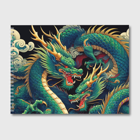 Альбом для рисования с принтом Два Японских дракона   ирезуми в Курске, 100% бумага
 | матовая бумага, плотность 200 мг. | 