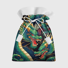 Подарочный 3D мешок с принтом Два Японских дракона   ирезуми в Белгороде, 100% полиэстер | Размер: 29*39 см | Тематика изображения на принте: 