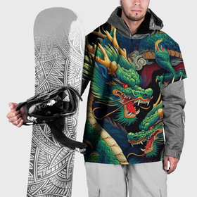 Накидка на куртку 3D с принтом Два Японских дракона   ирезуми в Белгороде, 100% полиэстер |  | 