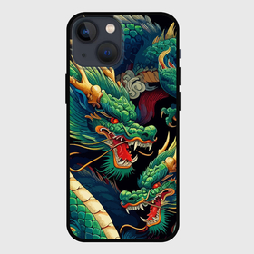 Чехол для iPhone 13 mini с принтом Два Японских дракона   ирезуми в Санкт-Петербурге,  |  | 