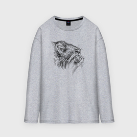 Мужской лонгслив oversize хлопок Манул в профиль: в Ухте,  |  |