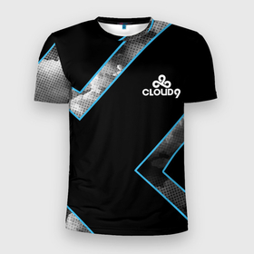 Мужская футболка 3D Slim с принтом Cloud9   Форма команды,чёрные облака 2024 в Кировске, 100% полиэстер с улучшенными характеристиками | приталенный силуэт, круглая горловина, широкие плечи, сужается к линии бедра | 