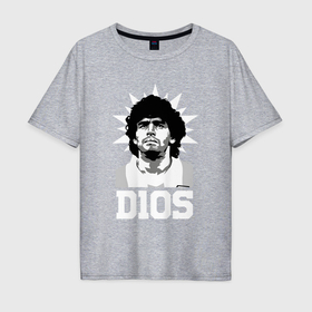 Мужская футболка хлопок Oversize с принтом Dios Diego Maradona , 100% хлопок | свободный крой, круглый ворот, “спинка” длиннее передней части | 
