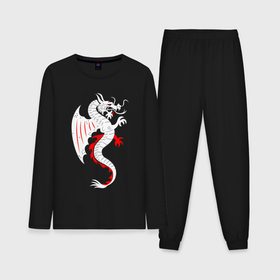 Мужская пижама с лонгсливом хлопок с принтом Японский дракон art в Курске,  |  | Тематика изображения на принте: 