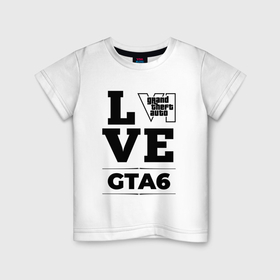 Детская футболка хлопок с принтом GTA6 love classic в Курске, 100% хлопок | круглый вырез горловины, полуприлегающий силуэт, длина до линии бедер | Тематика изображения на принте: 
