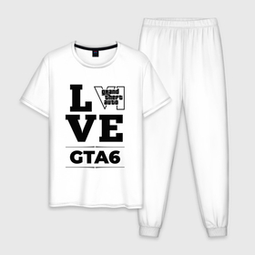 Мужская пижама хлопок с принтом GTA6 love classic в Курске, 100% хлопок | брюки и футболка прямого кроя, без карманов, на брюках мягкая резинка на поясе и по низу штанин
 | Тематика изображения на принте: 
