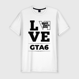 Мужская футболка хлопок Slim с принтом GTA6 love classic в Курске, 92% хлопок, 8% лайкра | приталенный силуэт, круглый вырез ворота, длина до линии бедра, короткий рукав | Тематика изображения на принте: 