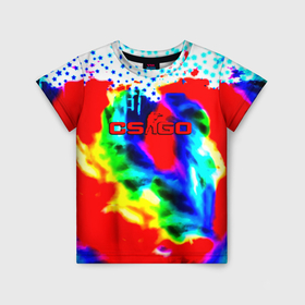 Детская футболка 3D с принтом Counter strike winter color game в Курске, 100% гипоаллергенный полиэфир | прямой крой, круглый вырез горловины, длина до линии бедер, чуть спущенное плечо, ткань немного тянется | 