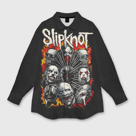Мужская рубашка oversize 3D с принтом Slipknot метал группа в Санкт-Петербурге,  |  | 