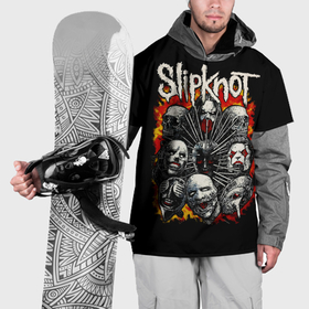 Накидка на куртку 3D с принтом Slipknot метал группа в Новосибирске, 100% полиэстер |  | 