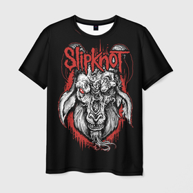 Мужская футболка 3D с принтом Slipknot   козёл в Новосибирске, 100% полиэфир | прямой крой, круглый вырез горловины, длина до линии бедер | Тематика изображения на принте: 