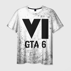 Мужская футболка 3D с принтом GTA 6 glitch на светлом фоне в Курске, 100% полиэфир | прямой крой, круглый вырез горловины, длина до линии бедер | 