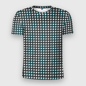 Мужская футболка 3D Slim с принтом Геометрия объёмные пирамиды в Кировске, 100% полиэстер с улучшенными характеристиками | приталенный силуэт, круглая горловина, широкие плечи, сужается к линии бедра | 