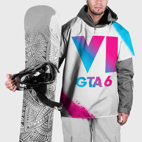 Накидка на куртку 3D с принтом GTA 6 neon gradient style в Екатеринбурге, 100% полиэстер |  | 