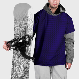 Накидка на куртку 3D с принтом Геометричные полосы ультрамарин в Курске, 100% полиэстер |  | 
