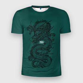 Мужская футболка 3D Slim с принтом Chinese dragon   2024 , 100% полиэстер с улучшенными характеристиками | приталенный силуэт, круглая горловина, широкие плечи, сужается к линии бедра | Тематика изображения на принте: 