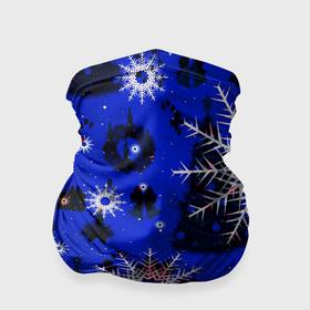 Бандана-труба 3D с принтом Зимние снежинки рождество в Кировске, 100% полиэстер, ткань с особыми свойствами — Activecool | плотность 150‒180 г/м2; хорошо тянется, но сохраняет форму | 
