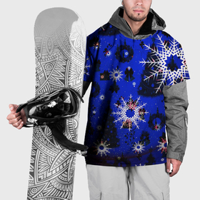 Накидка на куртку 3D с принтом Зимние снежинки рождество , 100% полиэстер |  | 