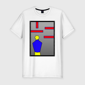 Мужская футболка хлопок Slim с принтом Minimalism with a dark background в Тюмени, 92% хлопок, 8% лайкра | приталенный силуэт, круглый вырез ворота, длина до линии бедра, короткий рукав | 