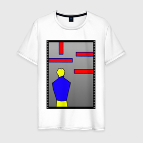 Мужская футболка хлопок с принтом Minimalism with a dark background в Екатеринбурге, 100% хлопок | прямой крой, круглый вырез горловины, длина до линии бедер, слегка спущенное плечо. | 