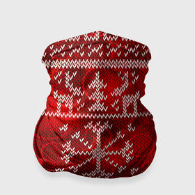 Бандана-труба 3D с принтом Рождественские узоры оленей в Екатеринбурге, 100% полиэстер, ткань с особыми свойствами — Activecool | плотность 150‒180 г/м2; хорошо тянется, но сохраняет форму | 
