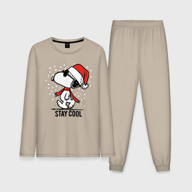 Мужская пижама с лонгсливом хлопок с принтом Snoopy stay cool ,  |  | 