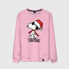 Мужской свитшот хлопок с принтом Snoopy stay cool в Санкт-Петербурге, 100% хлопок |  | Тематика изображения на принте: 